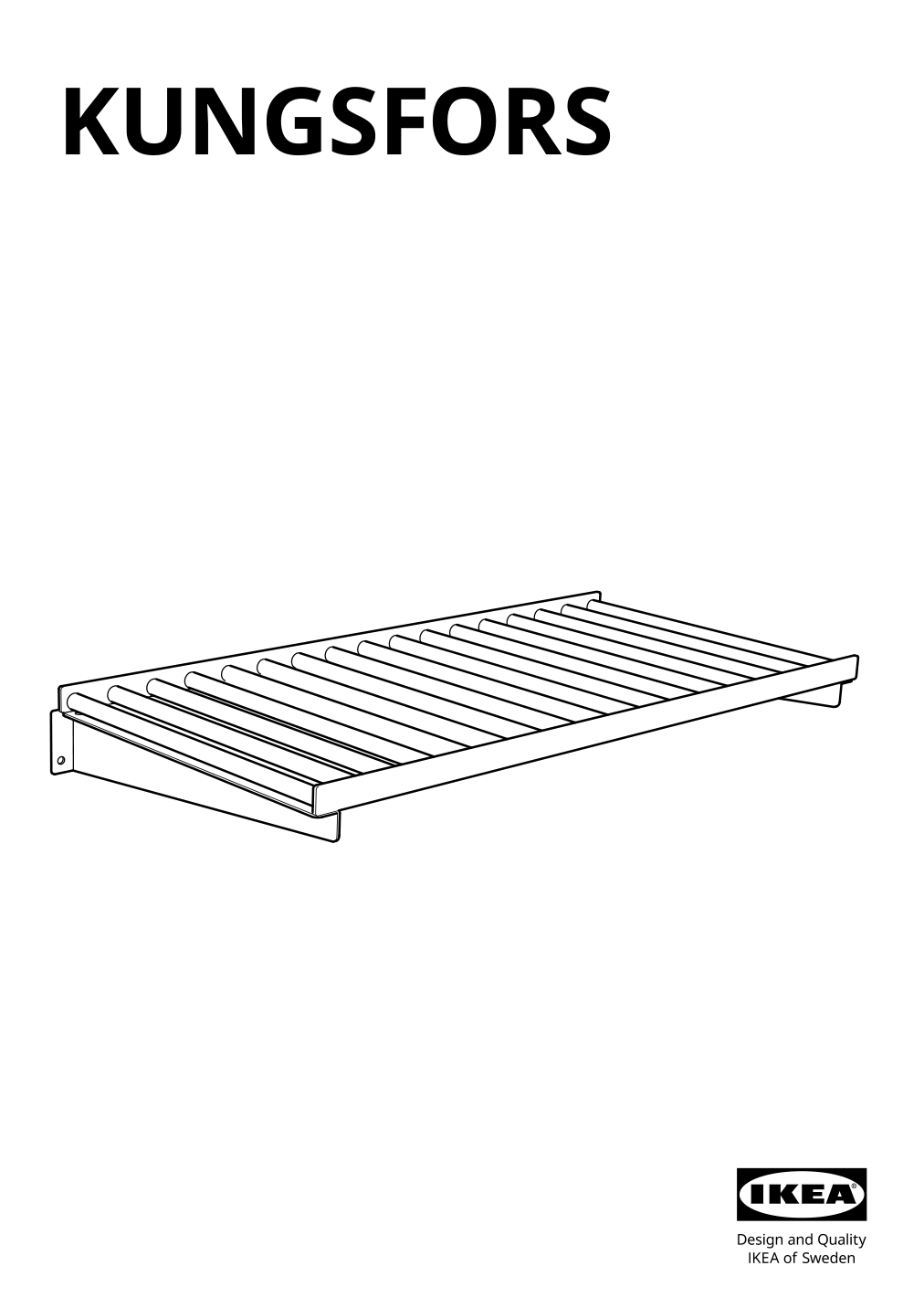 Assembly instructions for IKEA Kungsfors shelf stainless steel | Page 1 - IKEA KUNGSFORS suspension rail w shelves/wll grids 793.083.94