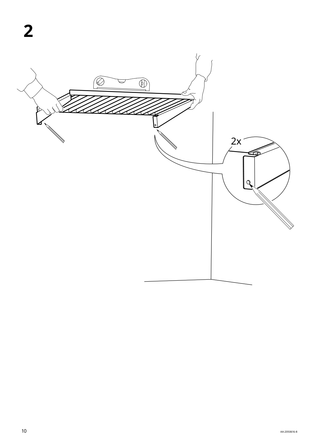 Assembly instructions for IKEA Kungsfors shelf stainless steel | Page 10 - IKEA KUNGSFORS suspension rail w shelves/wll grids 793.083.94