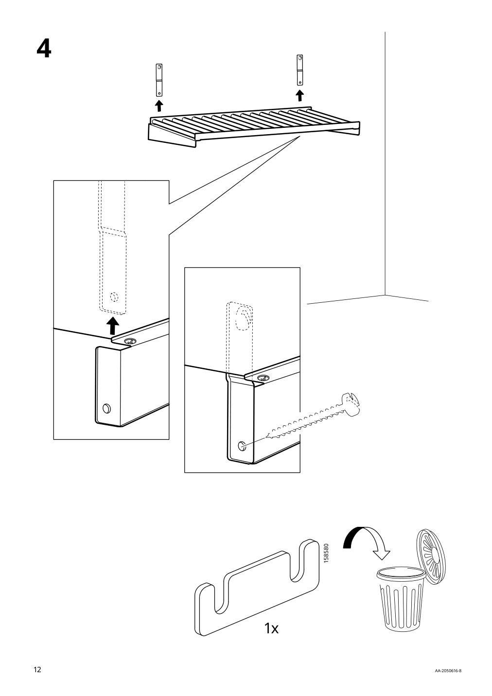 Assembly instructions for IKEA Kungsfors shelf stainless steel | Page 12 - IKEA KUNGSFORS suspension rail w shelves/wll grids 793.083.94
