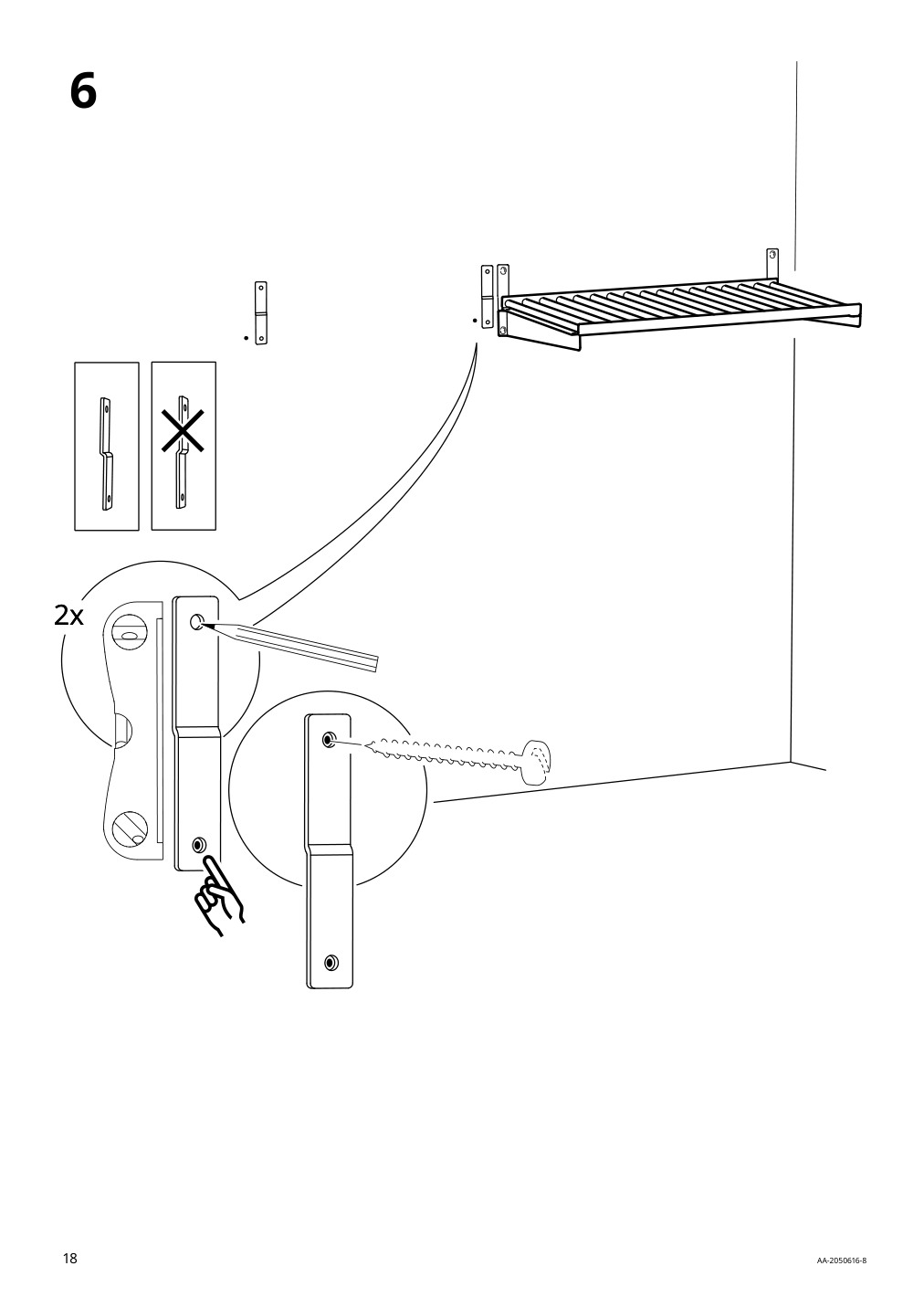 Assembly instructions for IKEA Kungsfors shelf stainless steel | Page 18 - IKEA KUNGSFORS suspension rail w shelves/wll grids 793.083.94