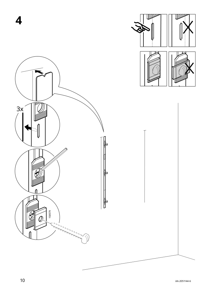 Assembly instructions for IKEA Kungsfors suspension rail stainless steel | Page 10 - IKEA KUNGSFORS suspension rail with shelf/wll grid 893.084.16