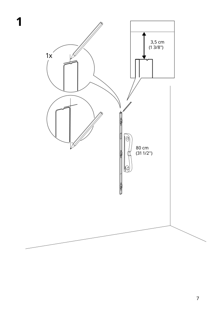 Assembly instructions for IKEA Kungsfors suspension rail stainless steel | Page 7 - IKEA KUNGSFORS suspension rail with shelf/wll grid 893.084.16