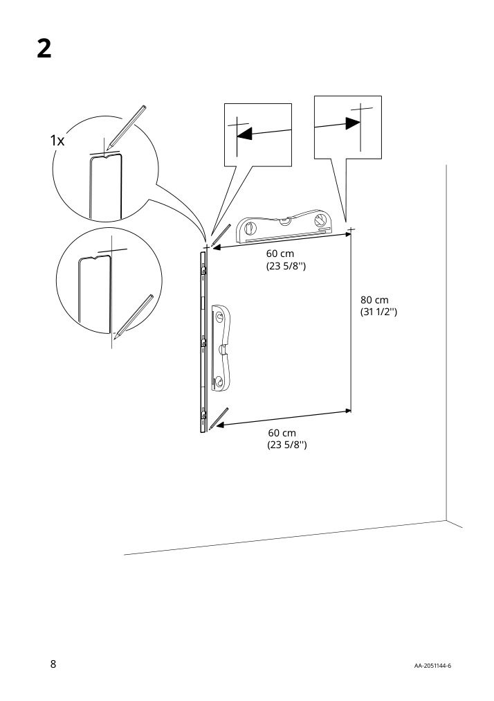 Assembly instructions for IKEA Kungsfors suspension rail stainless steel | Page 8 - IKEA KUNGSFORS suspension rail with shelf/wll grid 893.084.16
