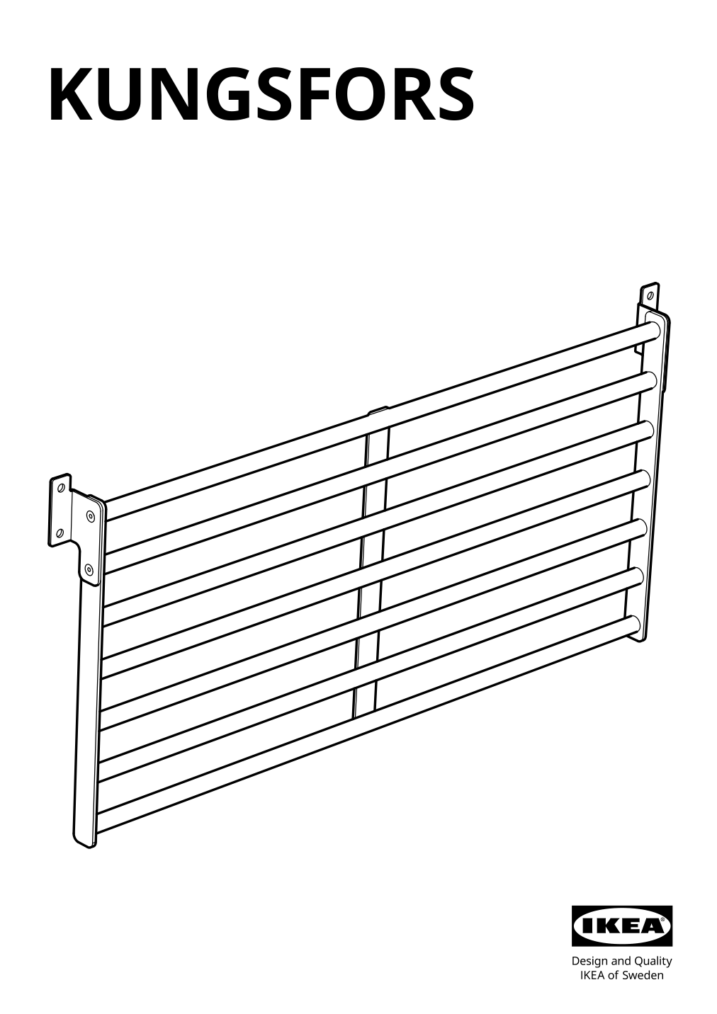 Assembly instructions for IKEA Kungsfors wall rack stainless steel | Page 1 - IKEA KUNGSFORS suspension rail with shelf/wll grid 893.084.16
