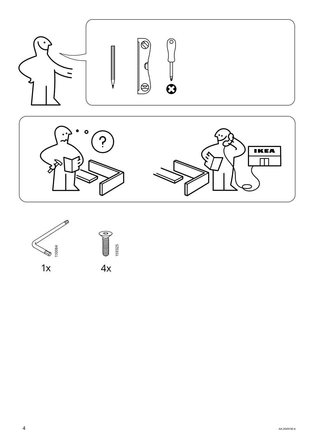 Assembly instructions for IKEA Kungsfors wall rack stainless steel | Page 4 - IKEA KUNGSFORS suspension rail with shelf/wll grid 893.084.16