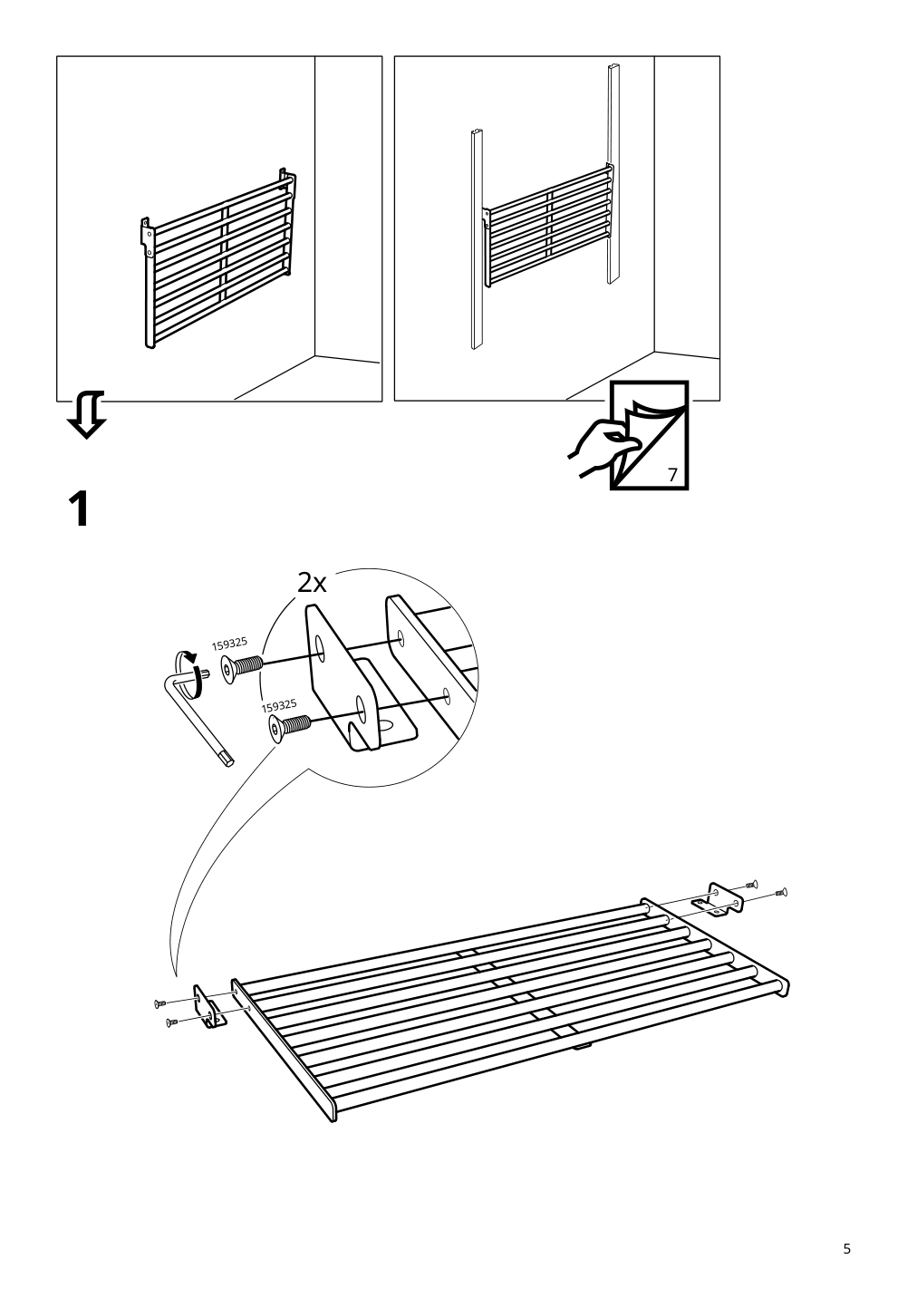 Assembly instructions for IKEA Kungsfors wall rack stainless steel | Page 5 - IKEA KUNGSFORS suspension rail with shelf/wll grid 893.084.16