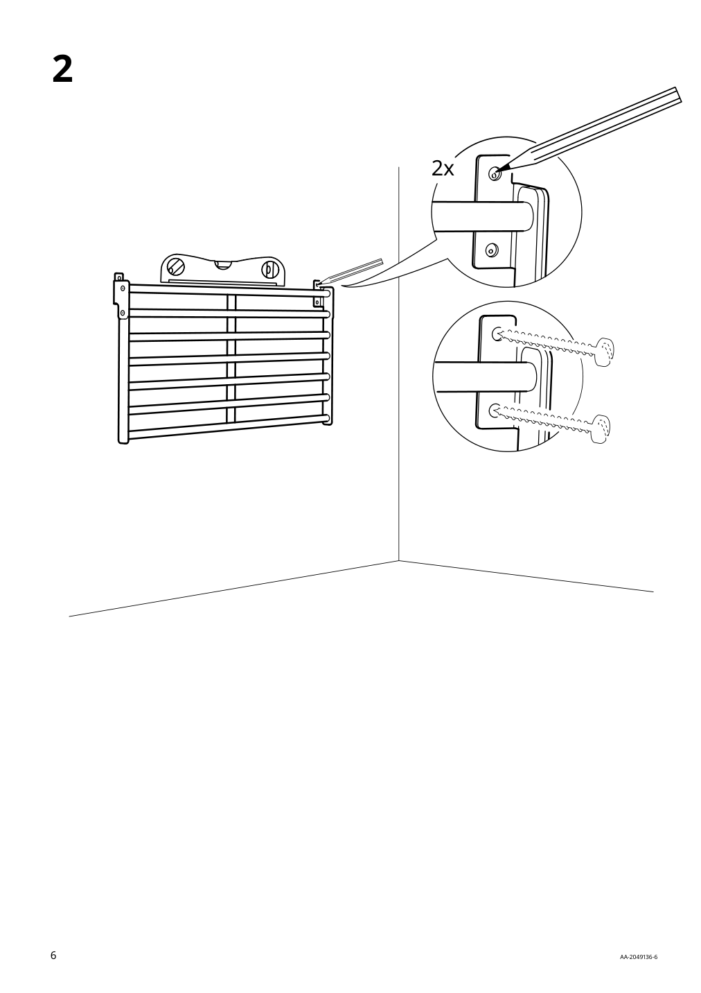 Assembly instructions for IKEA Kungsfors wall rack stainless steel | Page 6 - IKEA KUNGSFORS suspension rail with shelf/wll grid 893.084.16