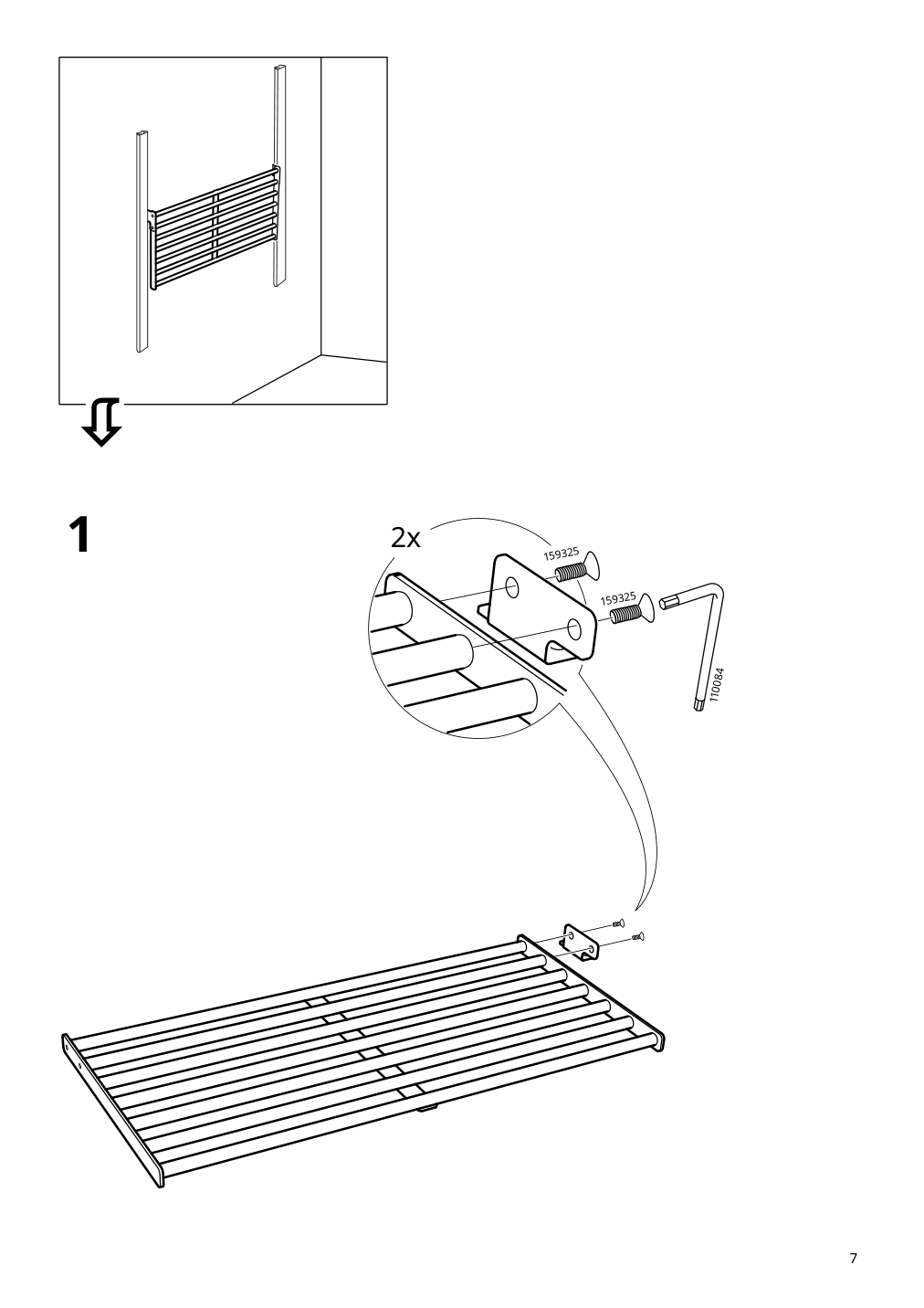 Assembly instructions for IKEA Kungsfors wall rack stainless steel | Page 7 - IKEA KUNGSFORS suspension rail with shelf/wll grid 893.084.16