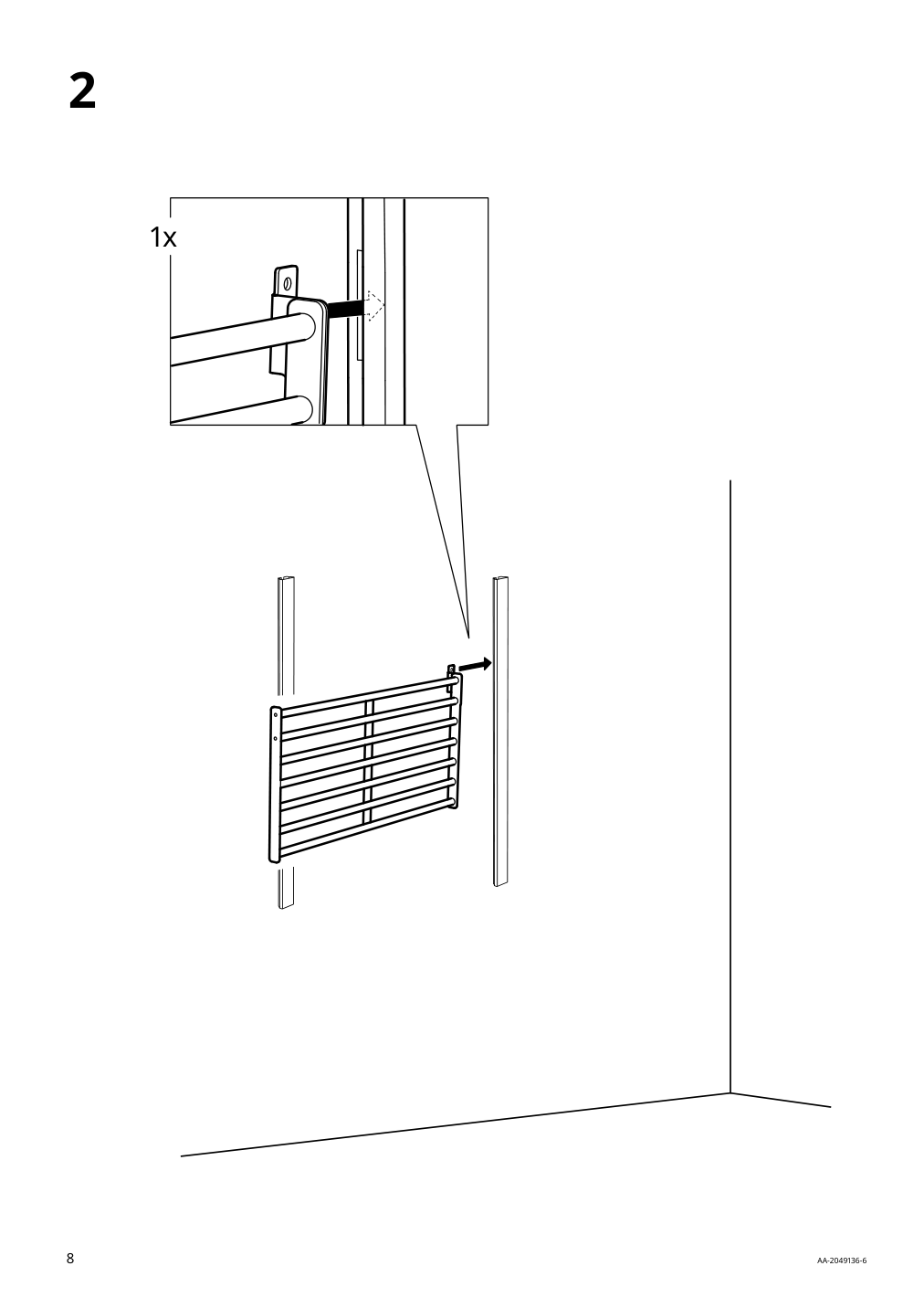 Assembly instructions for IKEA Kungsfors wall rack stainless steel | Page 8 - IKEA KUNGSFORS suspension rail with shelf/wll grid 893.084.16
