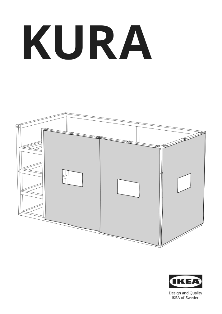 Assembly instructions for IKEA Kura bed curtain market stall pattern | Page 1 - IKEA KURA bed curtain 205.061.45