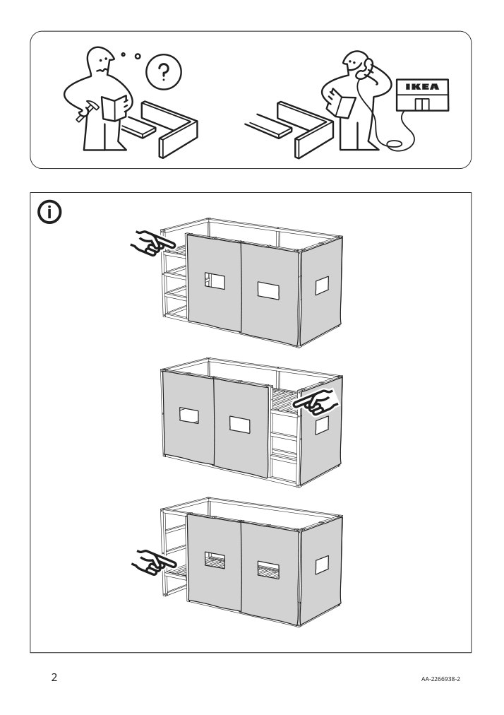 Assembly instructions for IKEA Kura bed curtain market stall pattern | Page 2 - IKEA KURA bed curtain 205.061.45