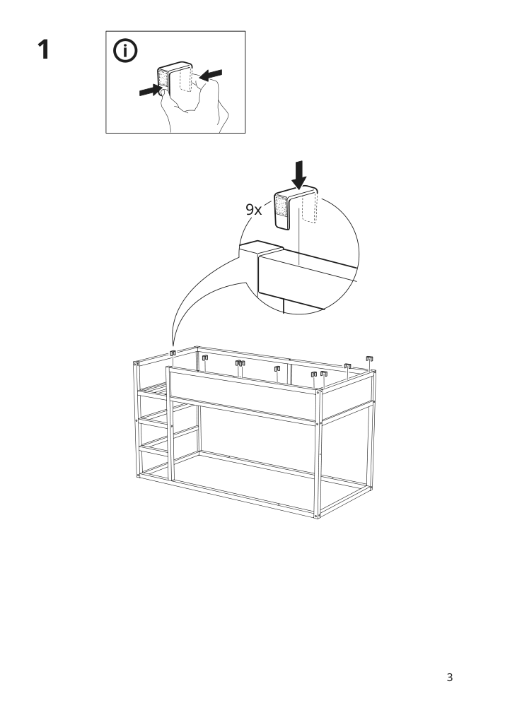 Assembly instructions for IKEA Kura bed curtain market stall pattern | Page 3 - IKEA KURA bed curtain 205.061.45