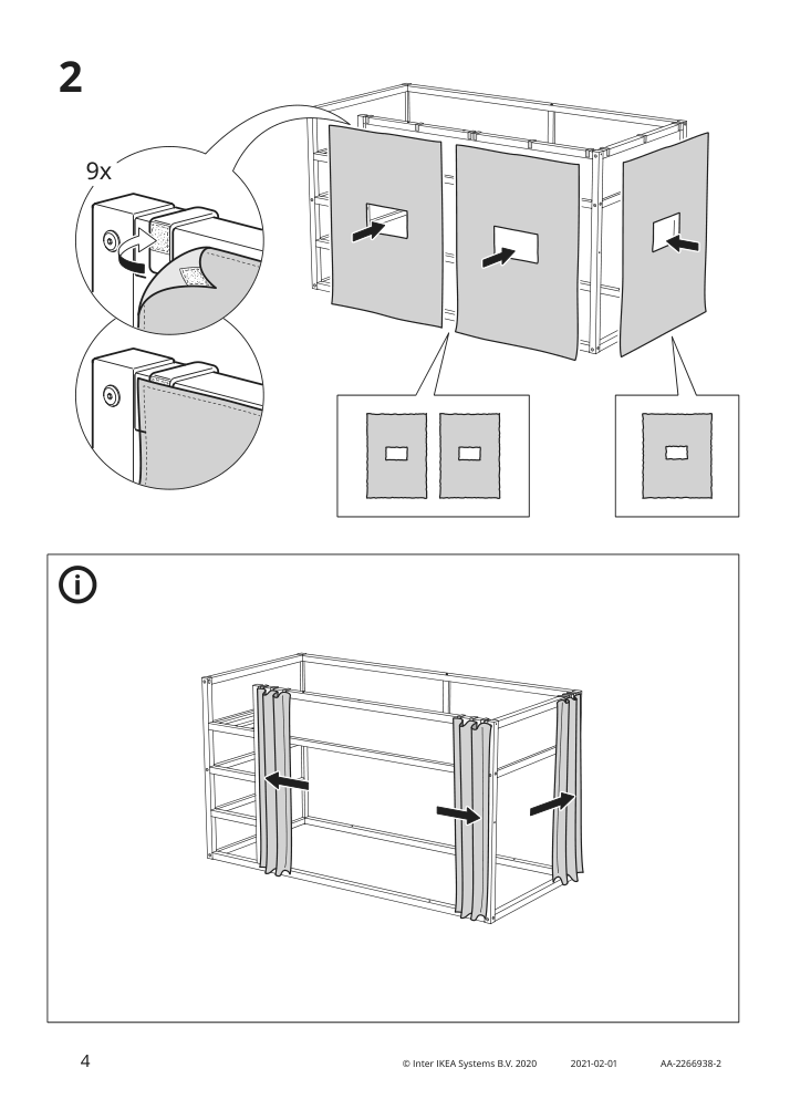 Assembly instructions for IKEA Kura bed curtain market stall pattern | Page 4 - IKEA KURA bed curtain 205.061.45