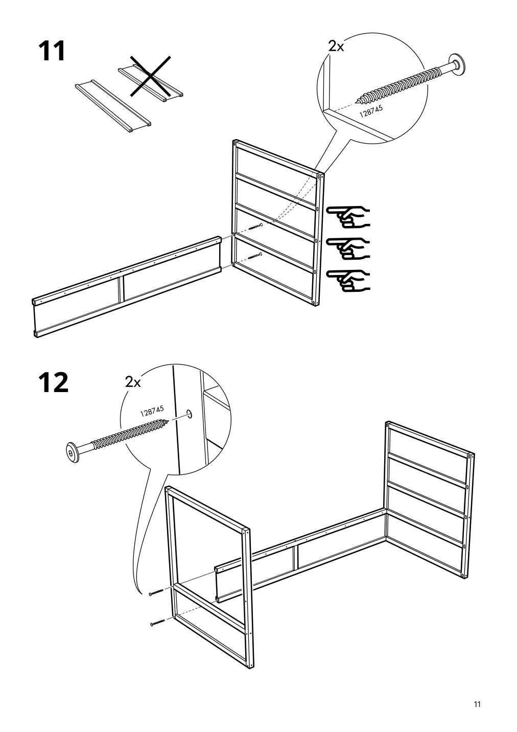 Assembly instructions for IKEA Kura reversible bed white pine | Page 11 - IKEA KURA reversible bed 802.538.09