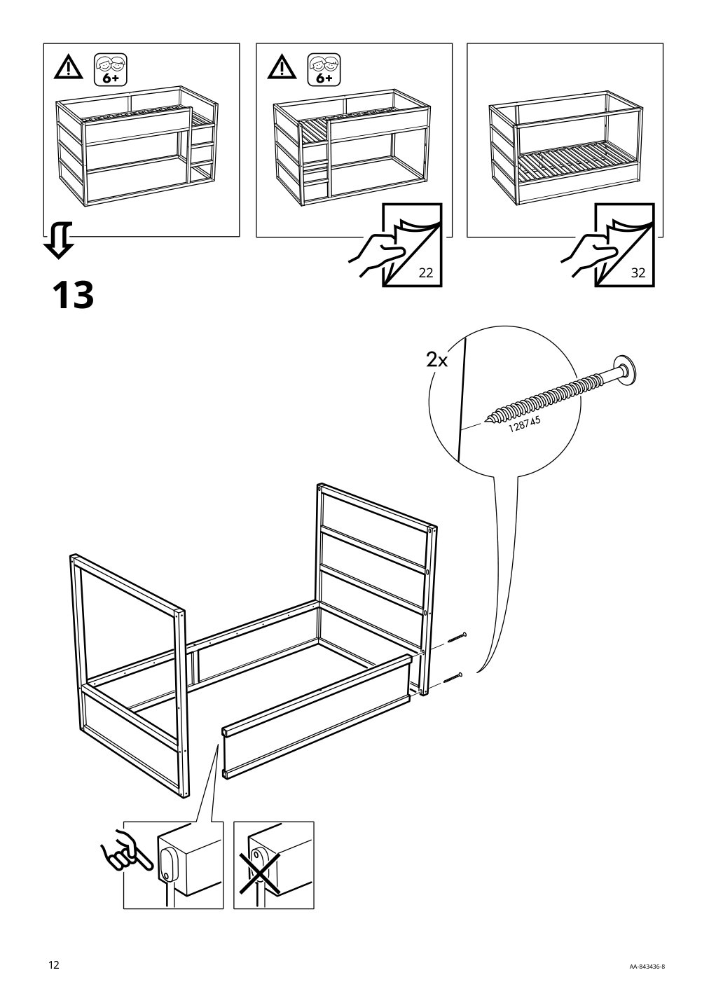 Assembly instructions for IKEA Kura reversible bed white pine | Page 12 - IKEA KURA reversible bed 802.538.09