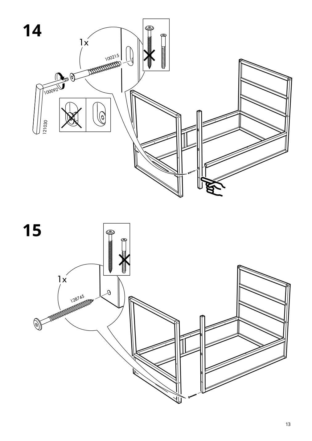 Assembly instructions for IKEA Kura reversible bed white pine | Page 13 - IKEA KURA reversible bed 802.538.09