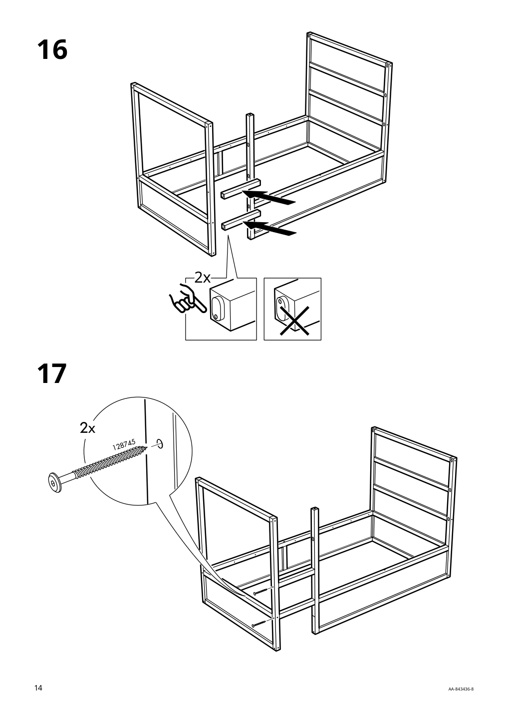 Assembly instructions for IKEA Kura reversible bed white pine | Page 14 - IKEA KURA reversible bed 802.538.09