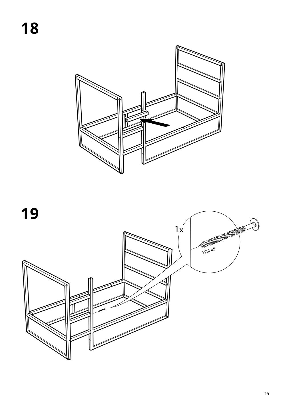 Assembly instructions for IKEA Kura reversible bed white pine | Page 15 - IKEA KURA reversible bed 802.538.09