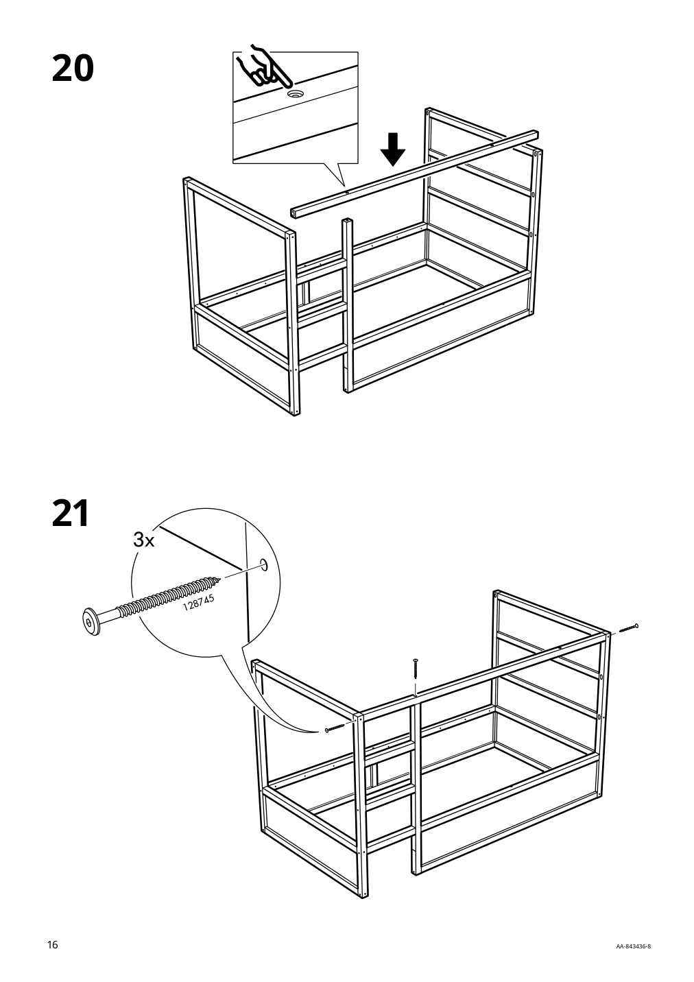 Assembly instructions for IKEA Kura reversible bed white pine | Page 16 - IKEA KURA reversible bed 802.538.09