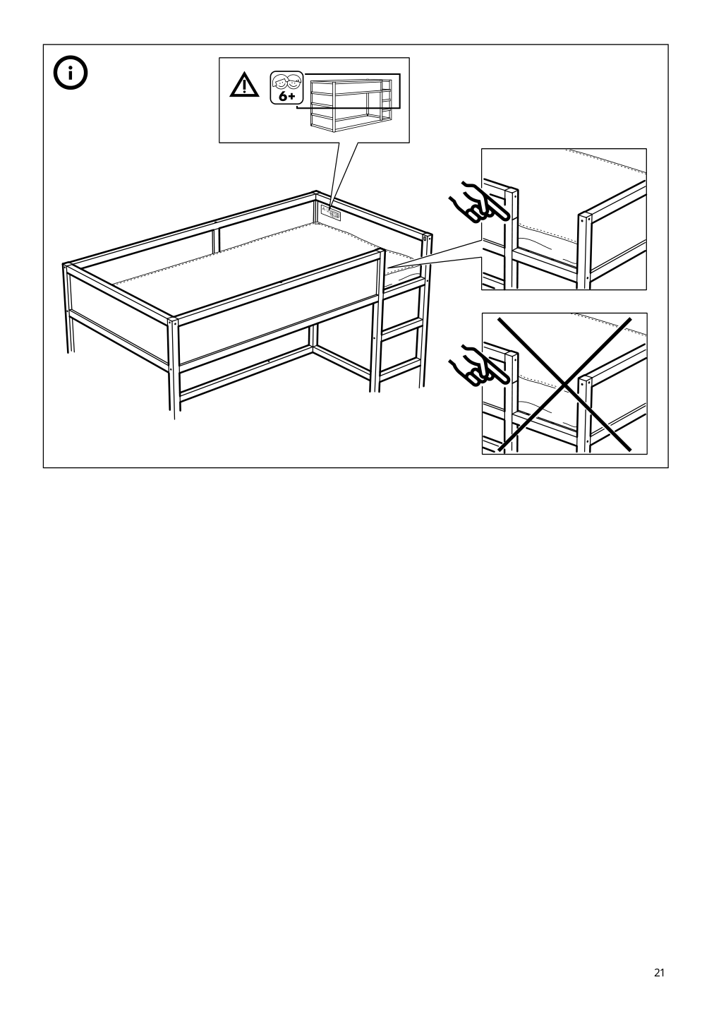 Assembly instructions for IKEA Kura reversible bed white pine | Page 21 - IKEA KURA reversible bed 802.538.09