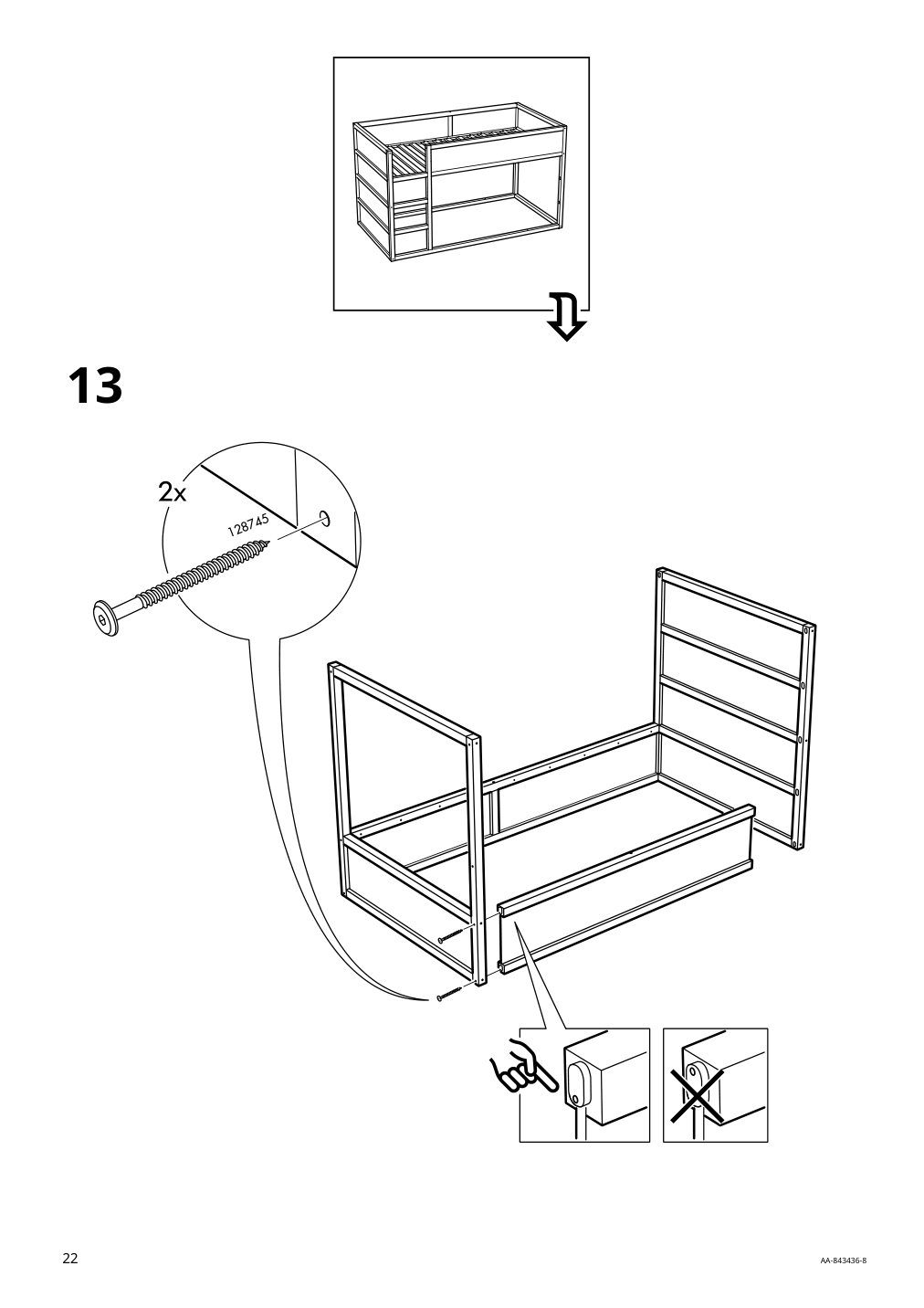 Assembly instructions for IKEA Kura reversible bed white pine | Page 22 - IKEA KURA reversible bed 802.538.09