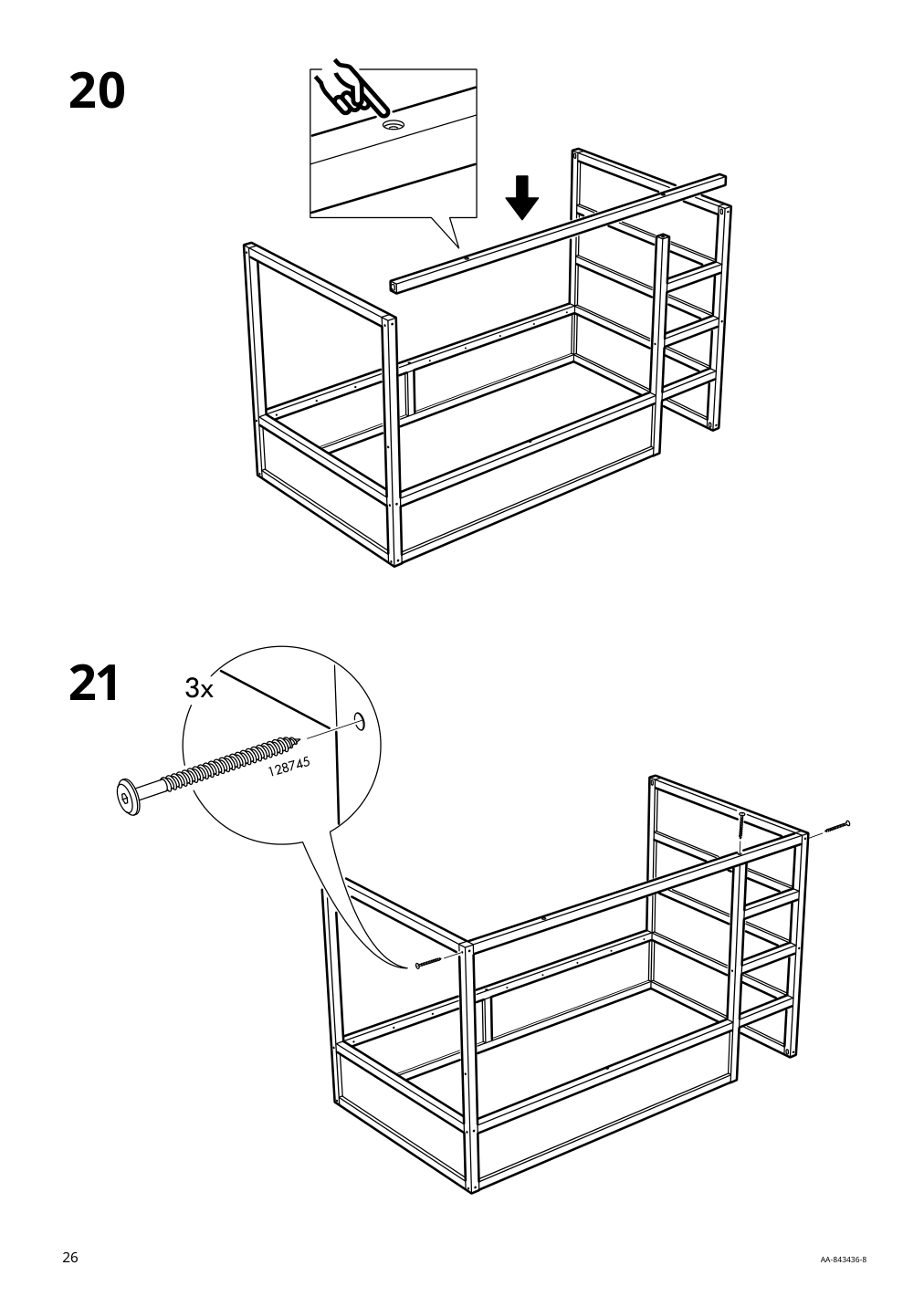 Assembly instructions for IKEA Kura reversible bed white pine | Page 26 - IKEA KURA reversible bed 802.538.09