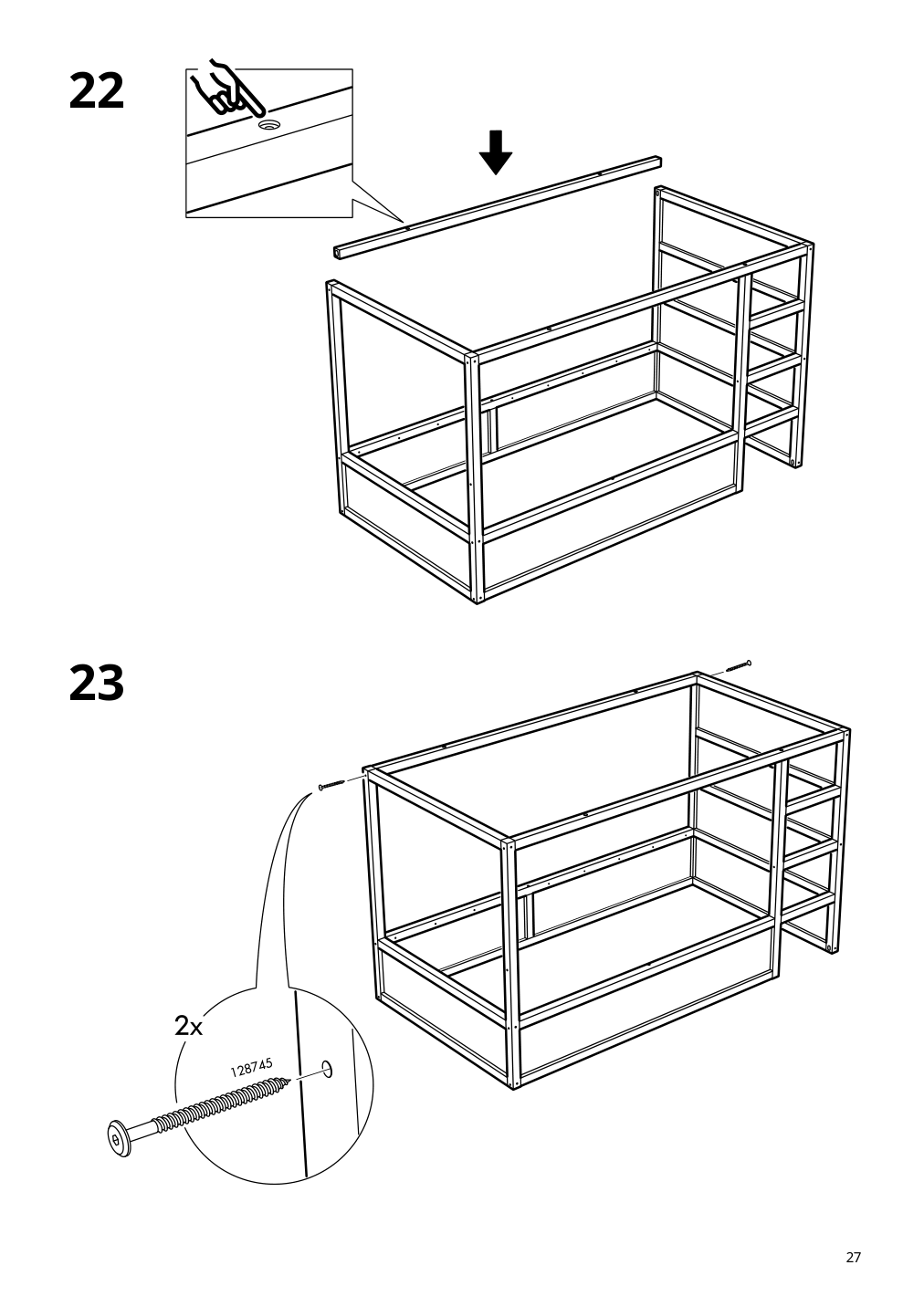 Assembly instructions for IKEA Kura reversible bed white pine | Page 27 - IKEA KURA reversible bed 802.538.09