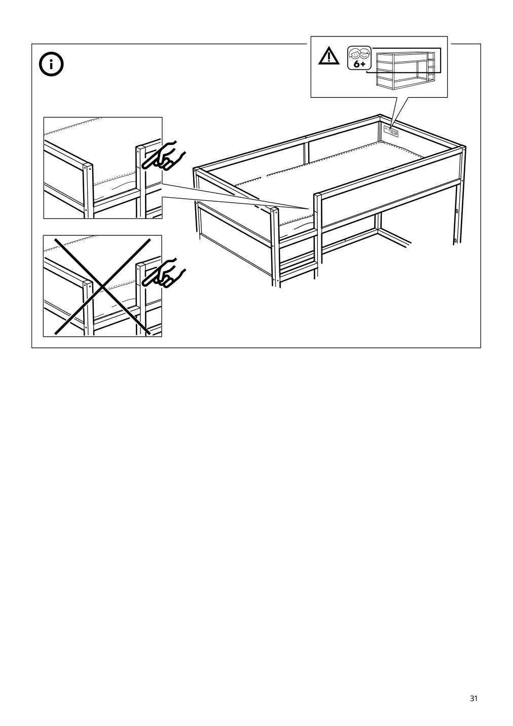 Assembly instructions for IKEA Kura reversible bed white pine | Page 31 - IKEA KURA reversible bed 802.538.09