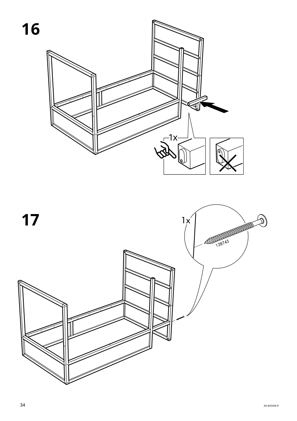 Assembly instructions for IKEA Kura reversible bed white pine | Page 34 - IKEA KURA reversible bed 802.538.09