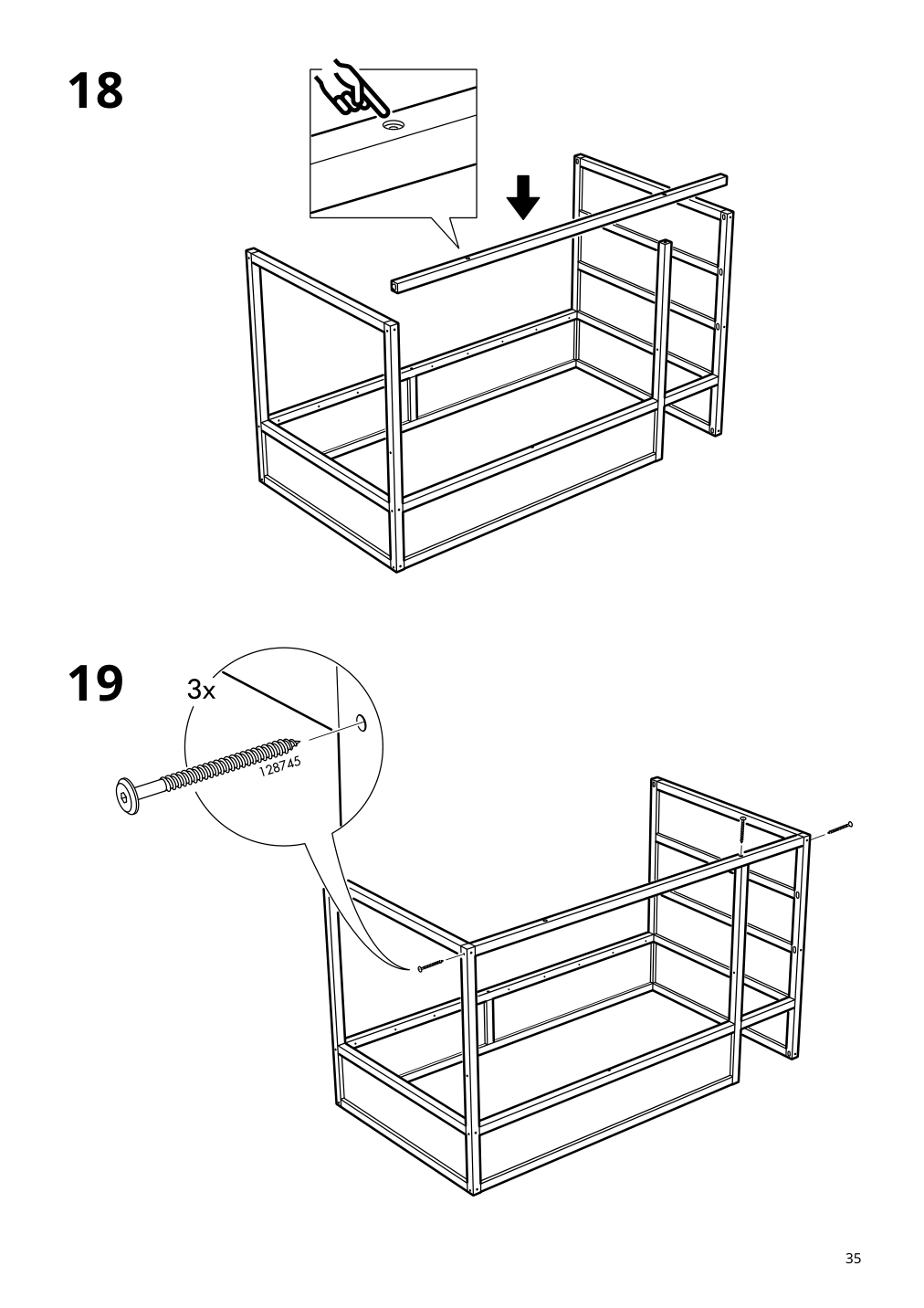 Assembly instructions for IKEA Kura reversible bed white pine | Page 35 - IKEA KURA reversible bed 802.538.09