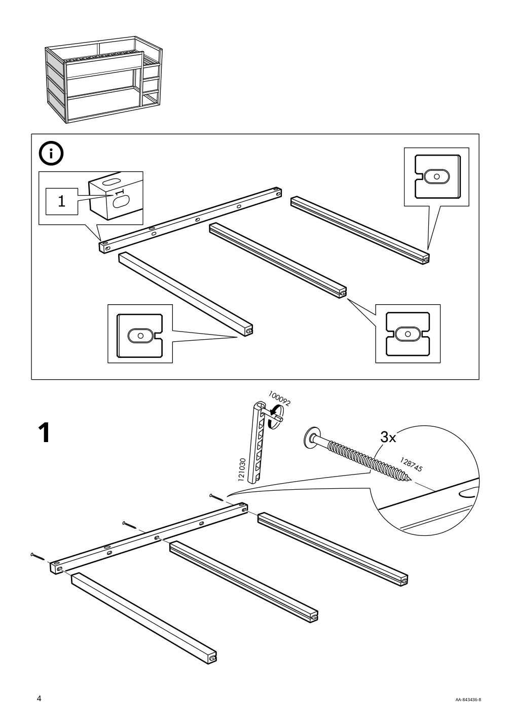 Assembly instructions for IKEA Kura reversible bed white pine | Page 4 - IKEA KURA reversible bed 802.538.09