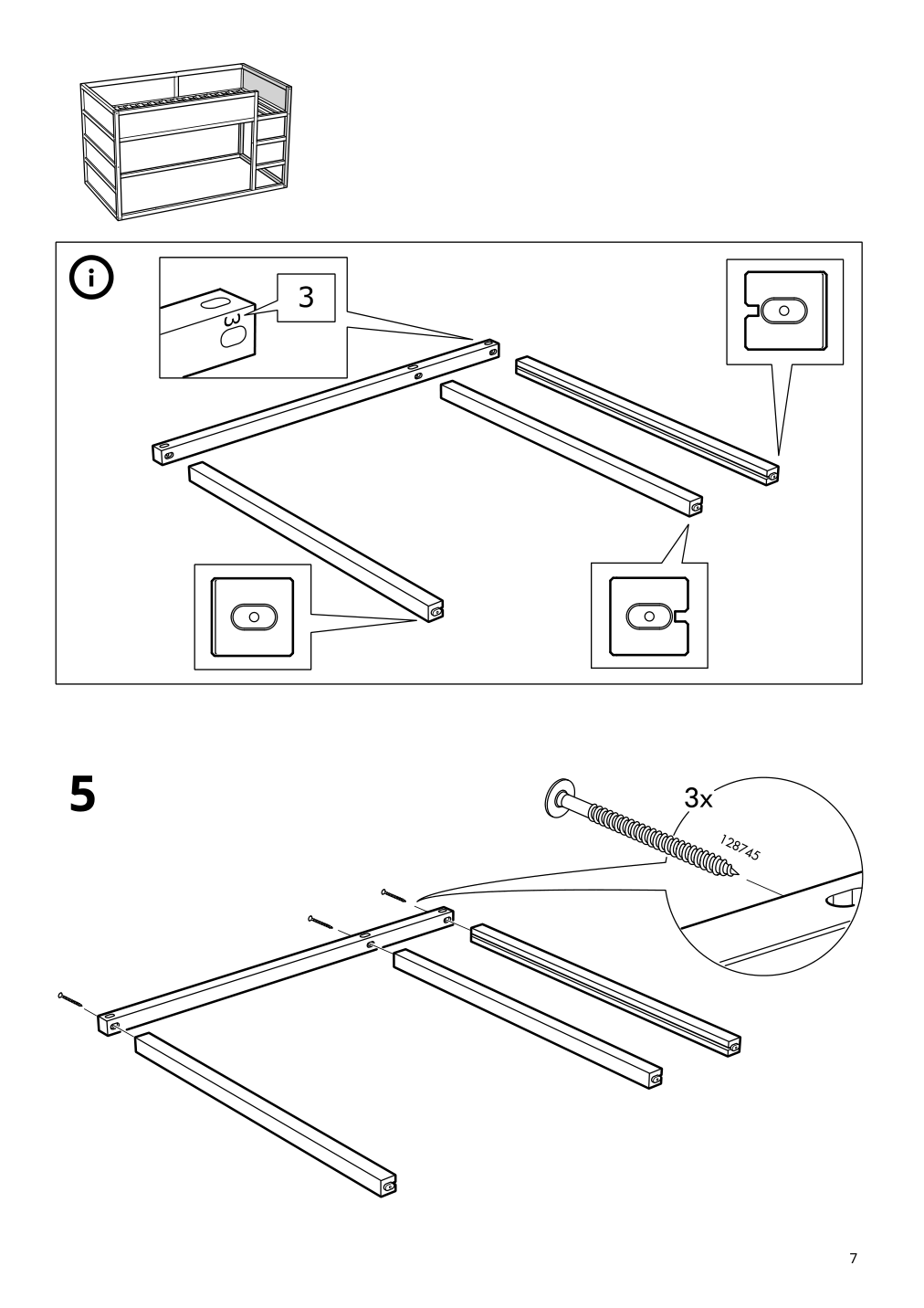 Assembly instructions for IKEA Kura reversible bed white pine | Page 7 - IKEA KURA reversible bed 802.538.09