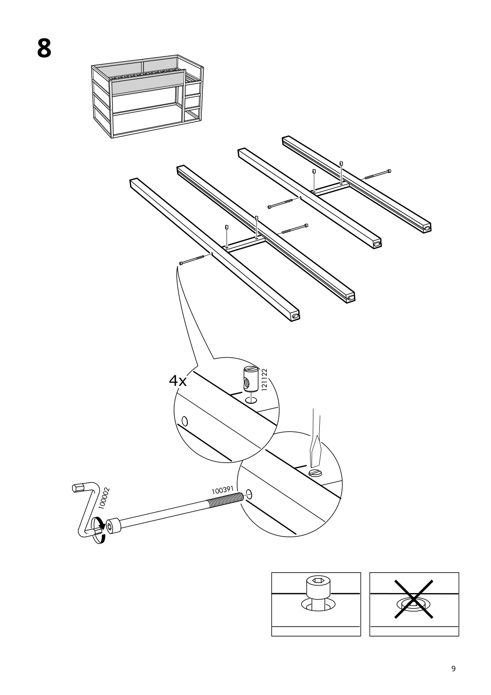 Assembly instructions for IKEA Kura reversible bed white pine | Page 9 - IKEA KURA reversible bed 802.538.09