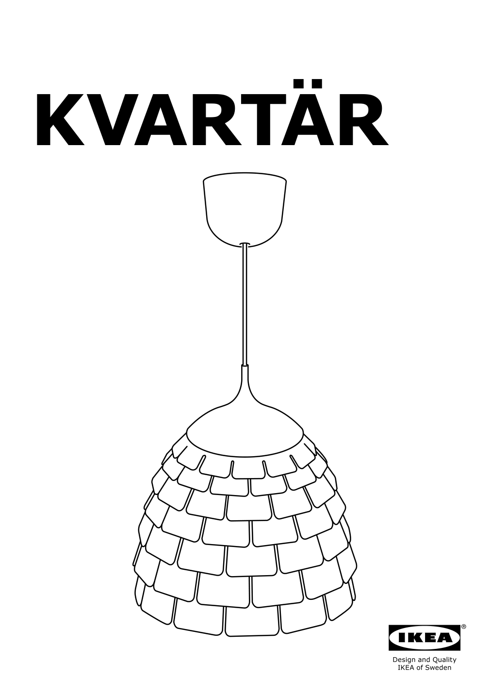 Assembly instructions for IKEA Kvartaer pendant lamp | Page 1 - IKEA KVARTÄR pendant lamp 702.078.08