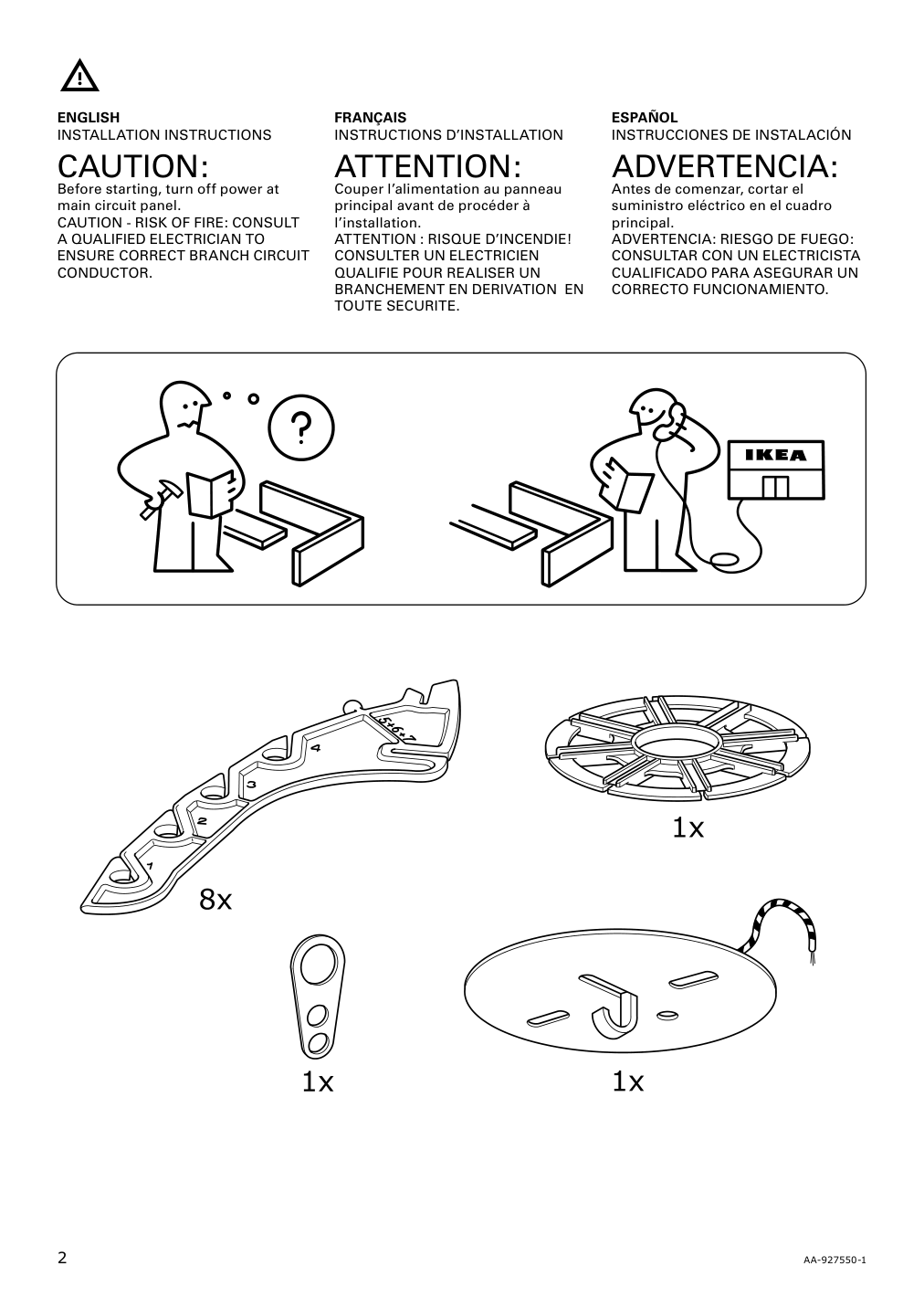 Assembly instructions for IKEA Kvartaer pendant lamp | Page 2 - IKEA KVARTÄR pendant lamp 702.078.08