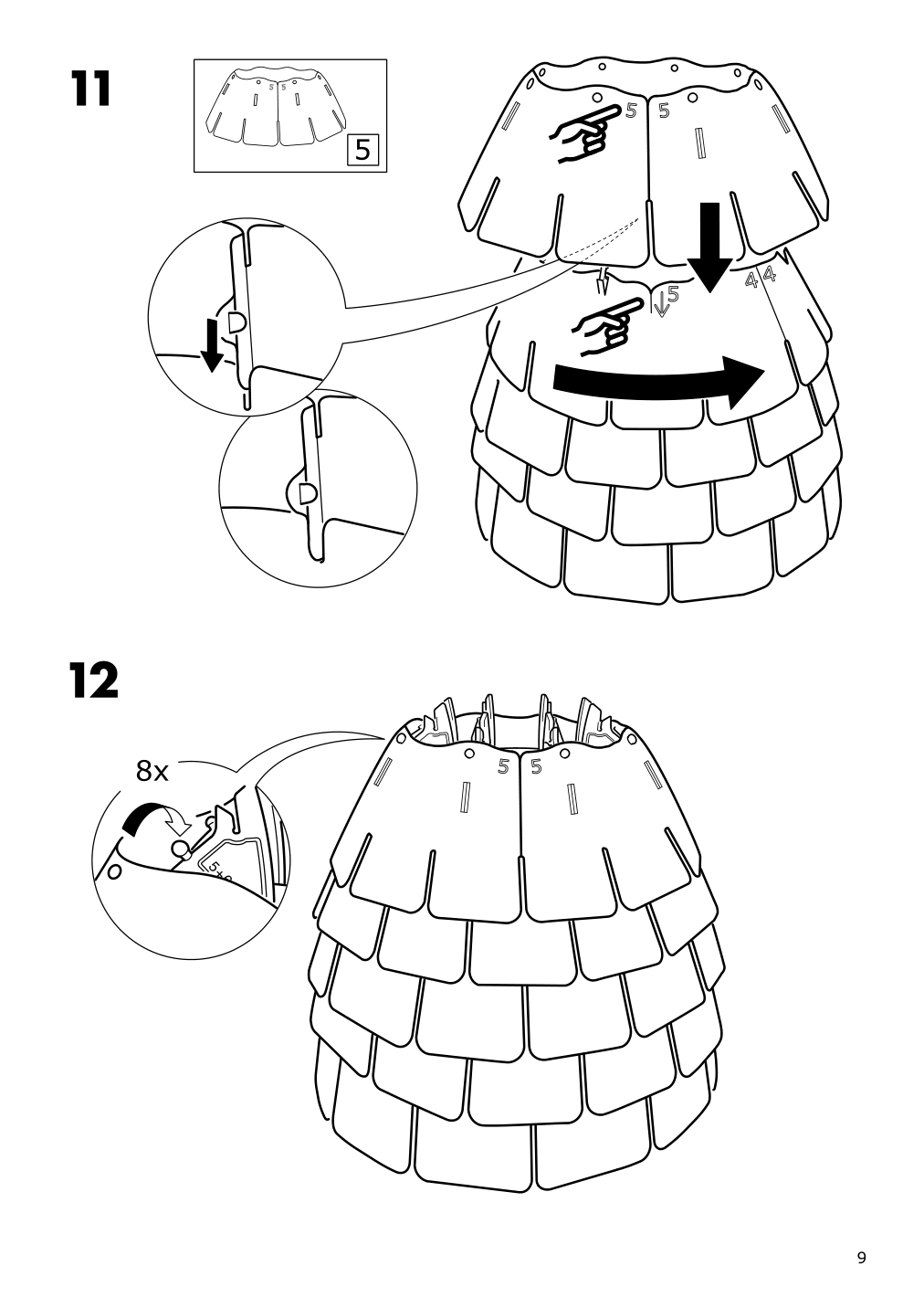 Assembly instructions for IKEA Kvartaer pendant lamp | Page 9 - IKEA KVARTÄR pendant lamp 702.078.08