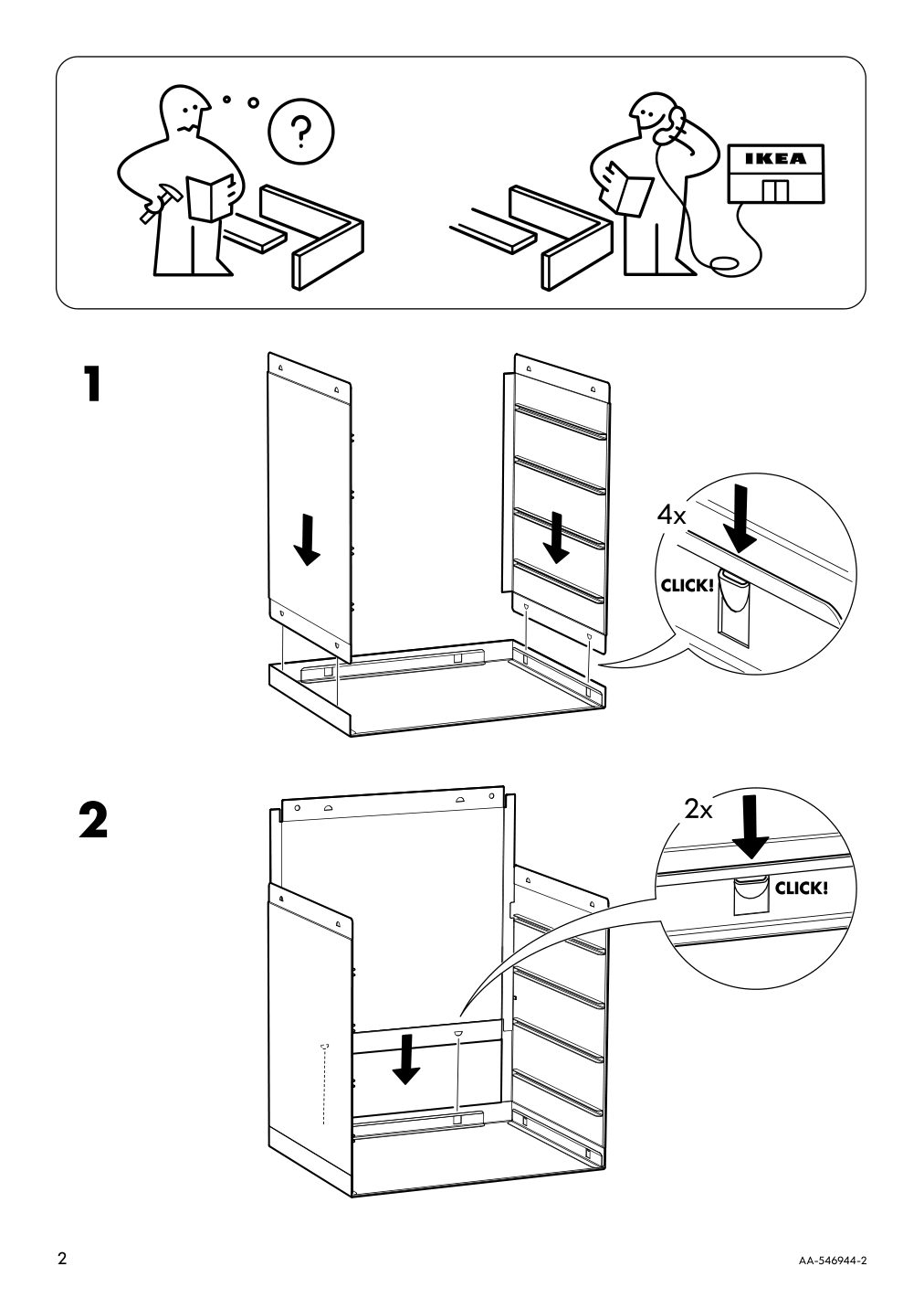 Assembly instructions for IKEA Kvissle letter tray white | Page 2 - IKEA KVISSLE letter tray 701.980.31