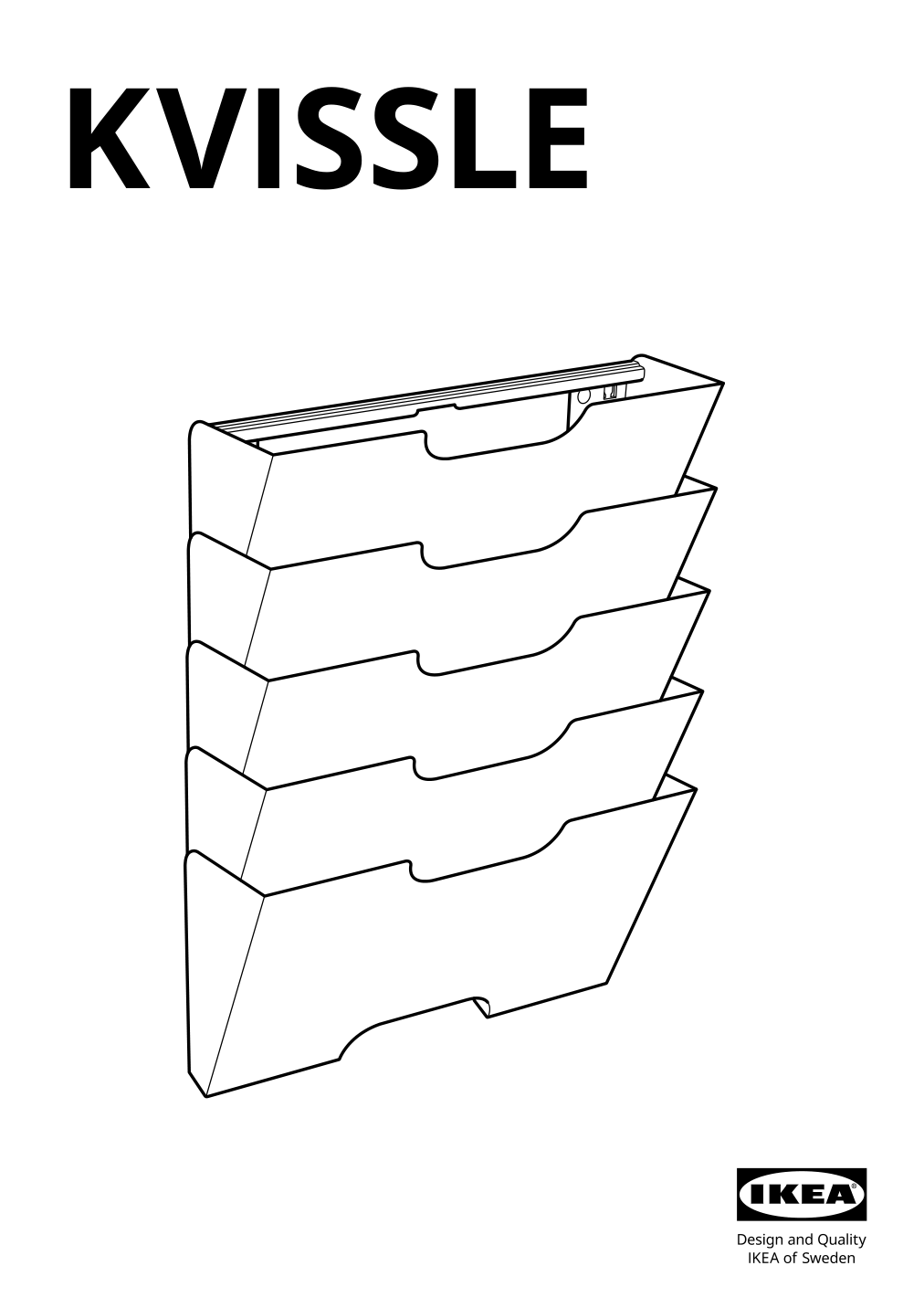 Assembly instructions for IKEA Kvissle wall magazine rack white | Page 1 - IKEA KVISSLE wall magazine rack 901.980.30