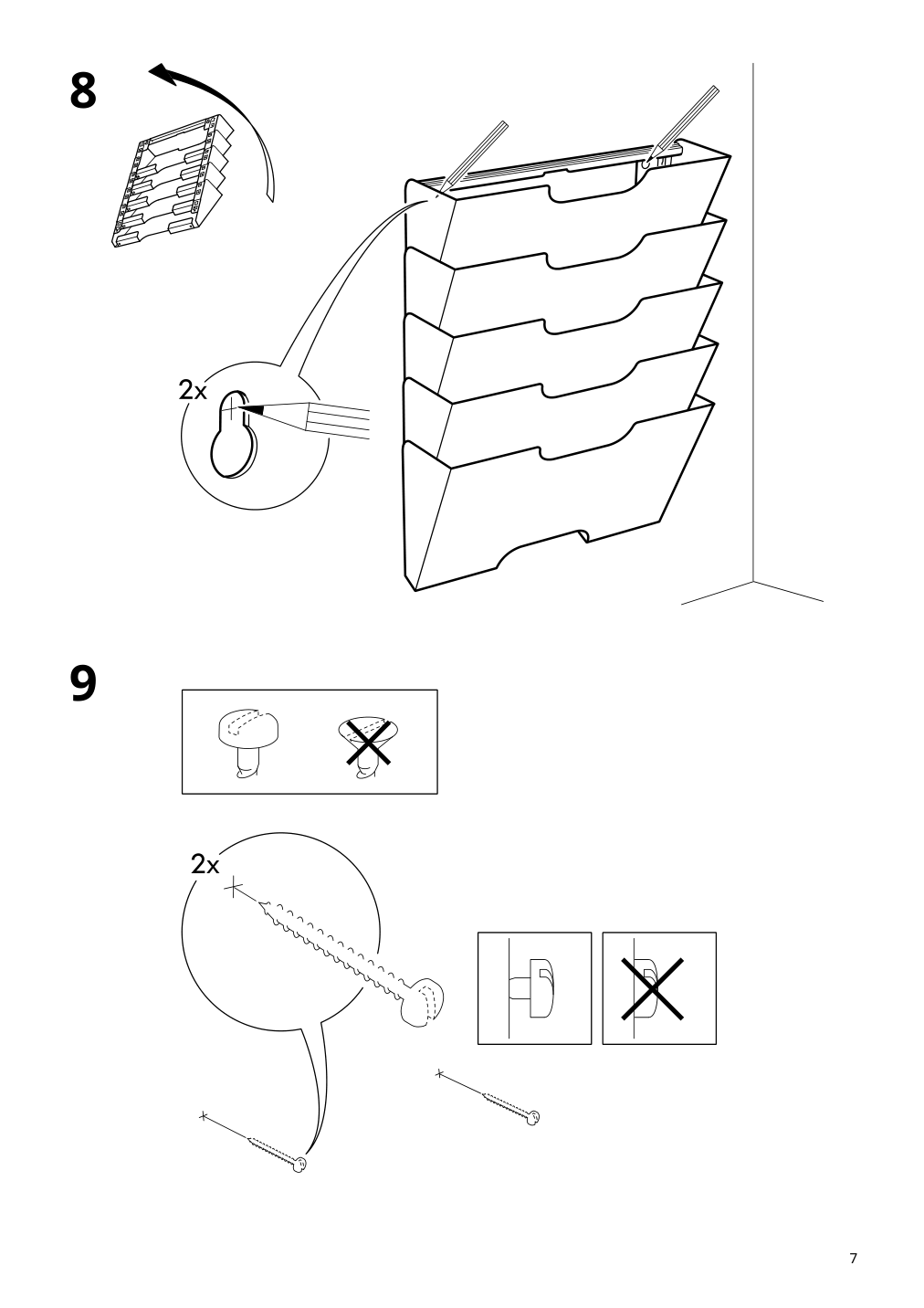 Assembly instructions for IKEA Kvissle wall magazine rack white | Page 7 - IKEA KVISSLE wall magazine rack 901.980.30