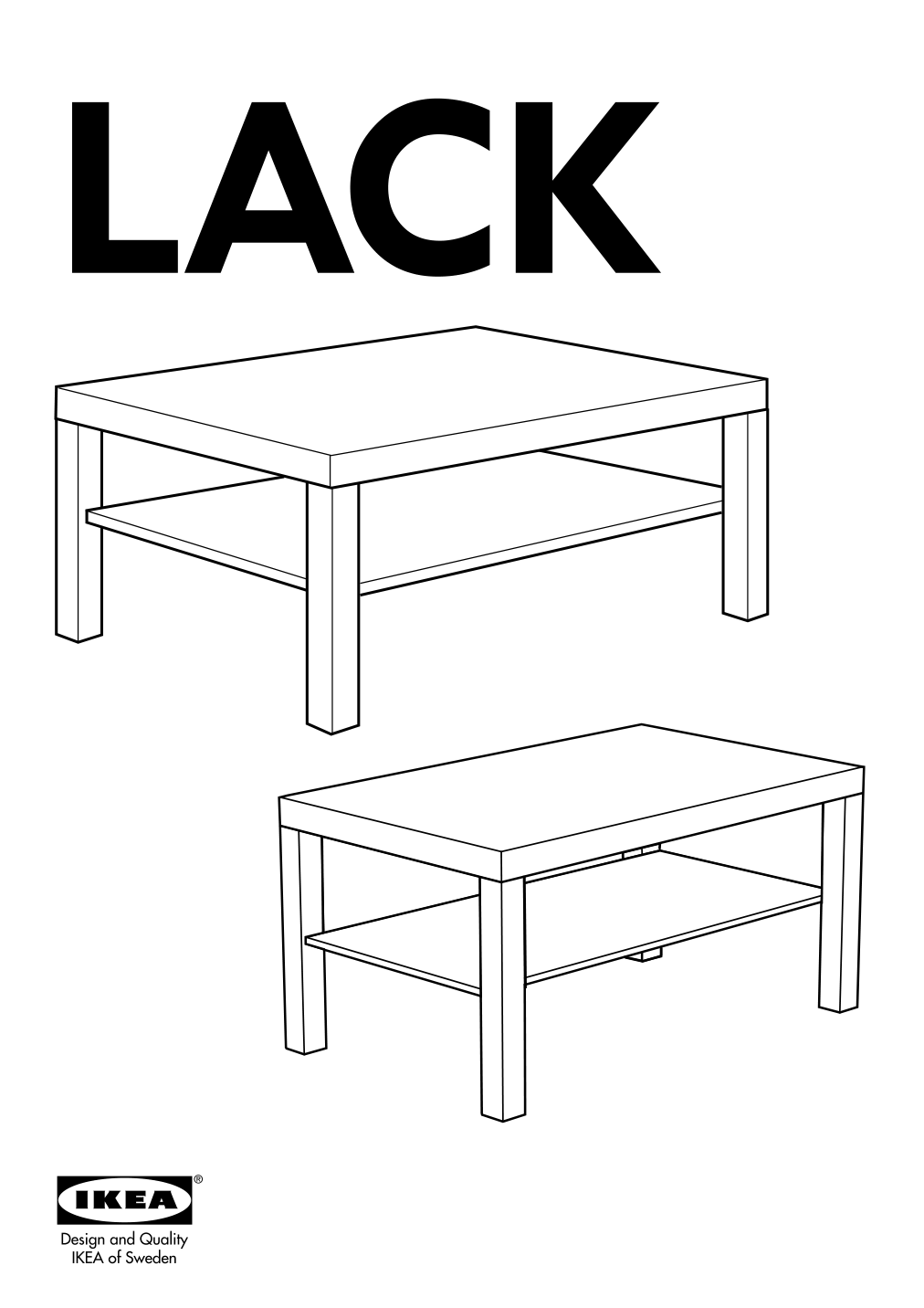 Assembly instructions for IKEA Lack coffee table black brown | Page 1 - IKEA LACK coffee table 401.042.94