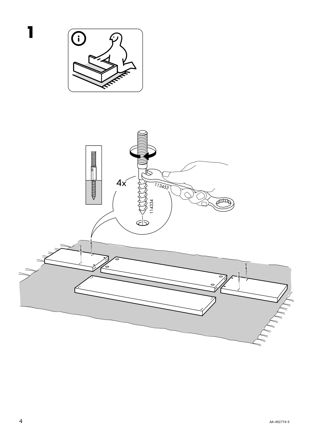 Assembly instructions for IKEA Lack console table black brown | Page 4 - IKEA LACK console table 105.743.52