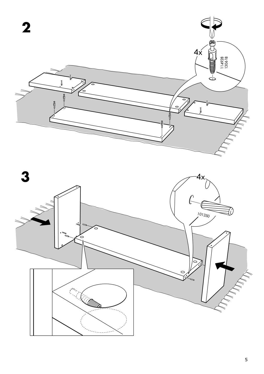 Assembly instructions for IKEA Lack console table black brown | Page 5 - IKEA LACK console table 105.743.52