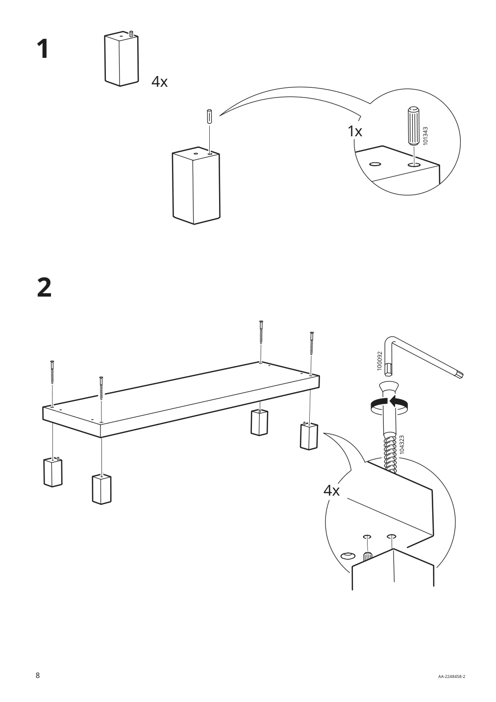 Assembly instructions for IKEA Lack tv unit black brown | Page 8 - IKEA LACK TV unit 204.989.37