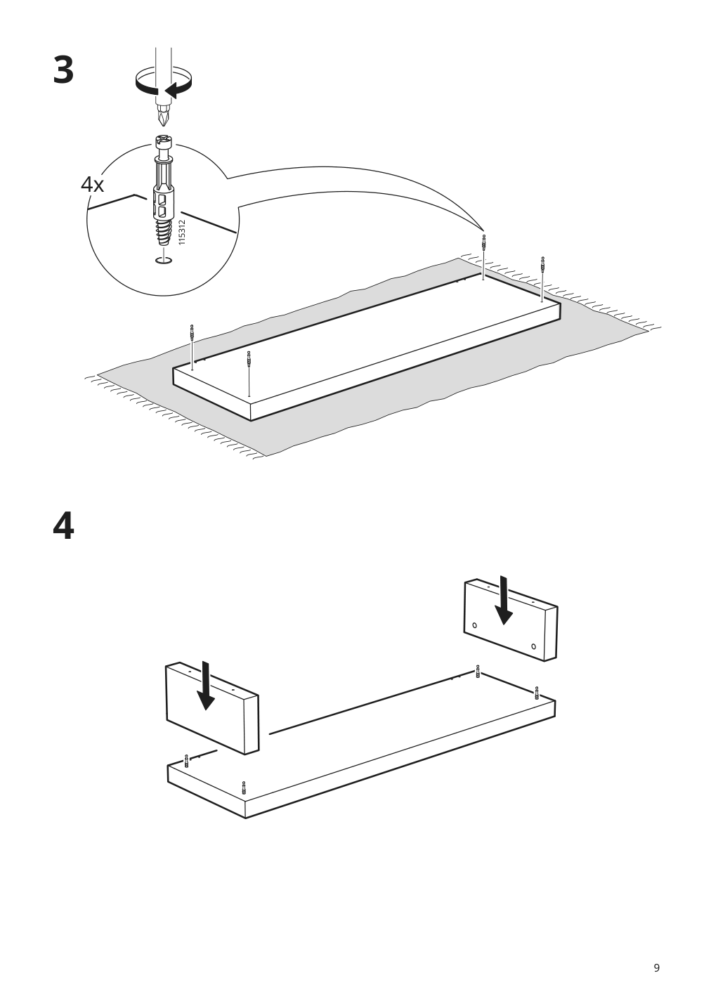 Assembly instructions for IKEA Lack tv unit black brown | Page 9 - IKEA LACK TV unit 204.989.37