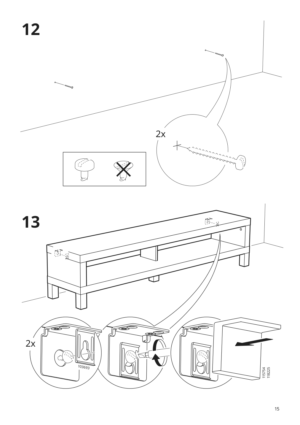 Assembly instructions for IKEA Lack tv unit black brown | Page 15 - IKEA LACK TV unit 605.660.62