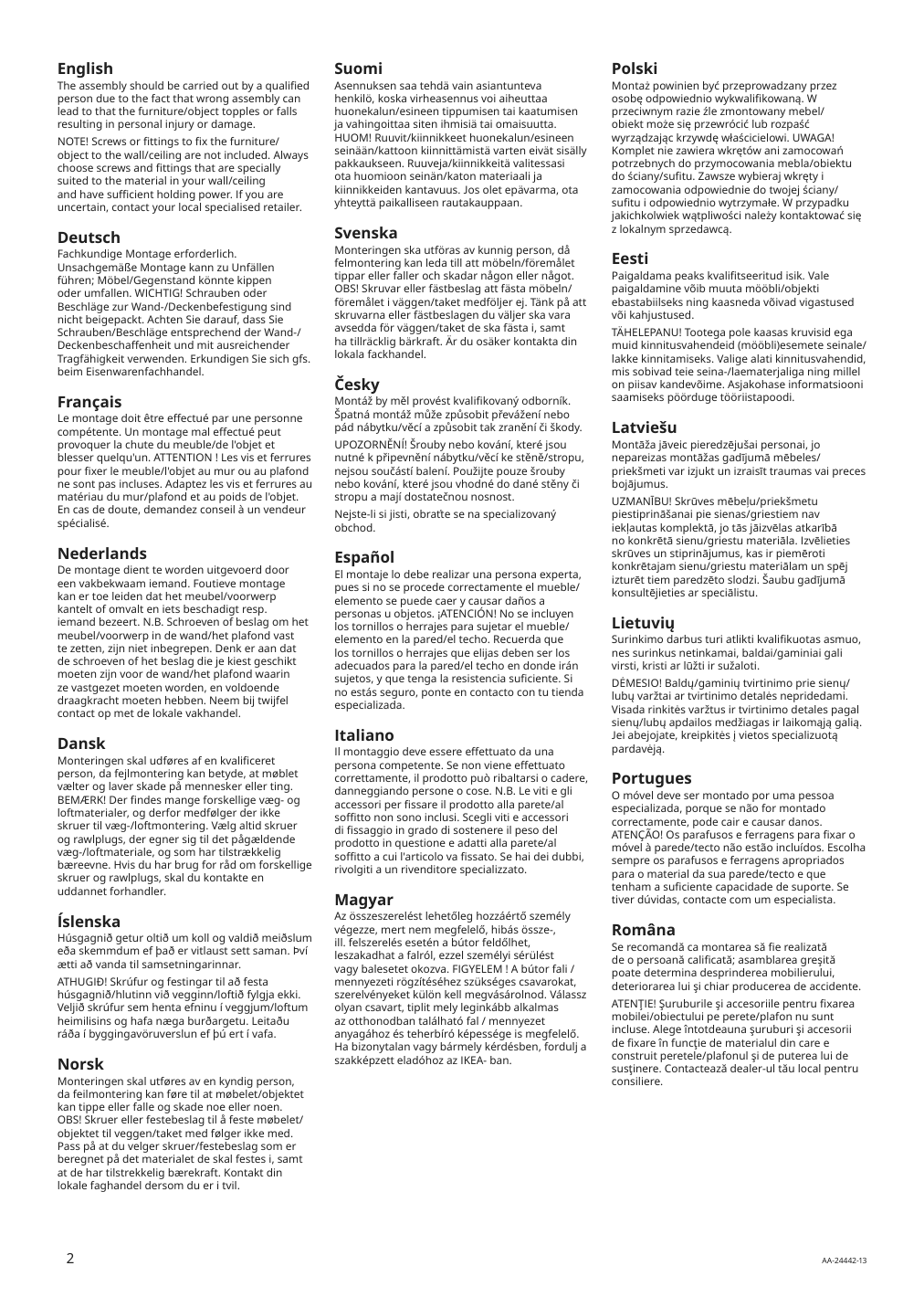 Assembly instructions for IKEA Lack wall shelf black brown | Page 2 - IKEA KALLAX / LACK TV storage combination 895.521.73