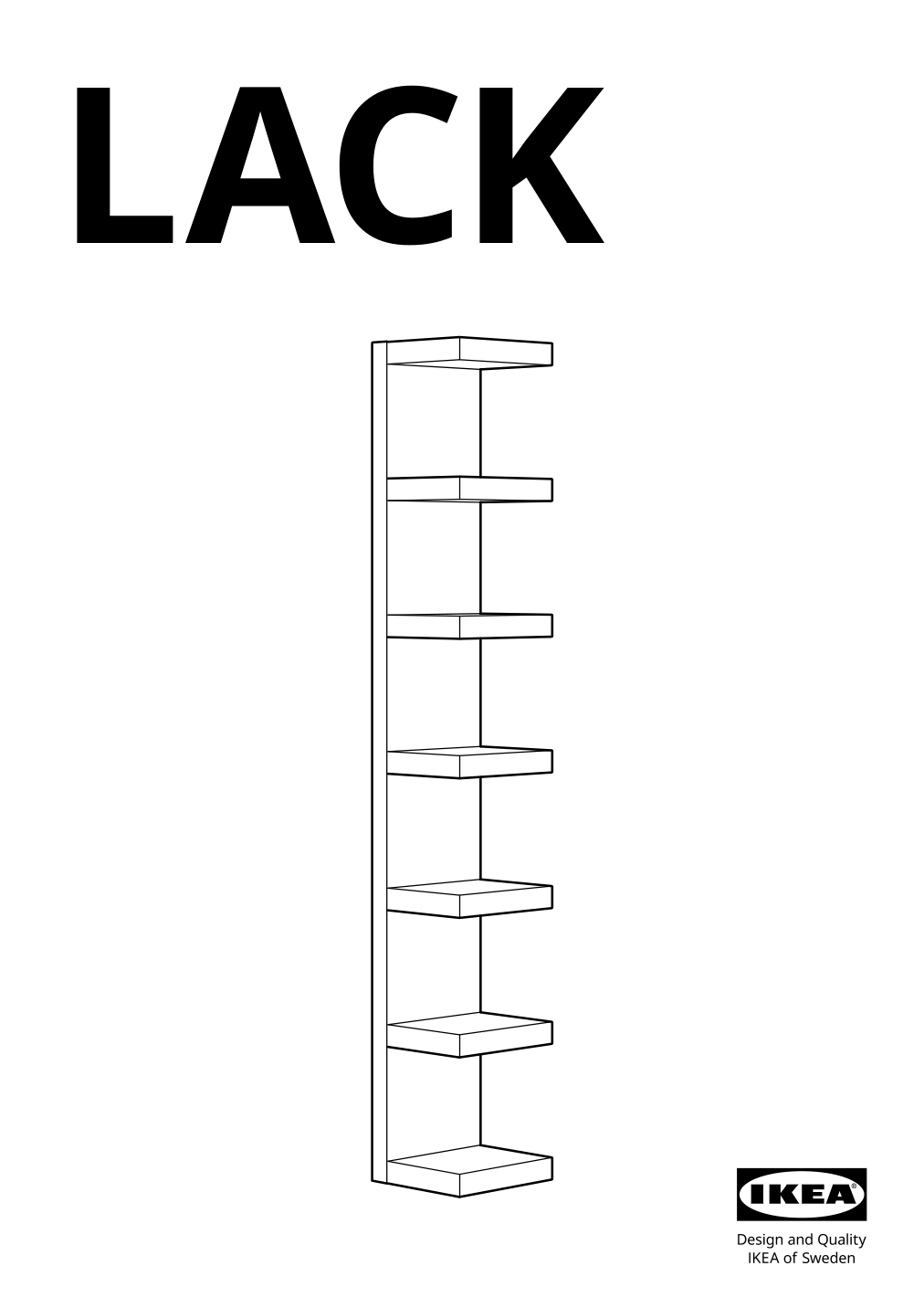 Assembly instructions for IKEA Lack wall shelf unit white stained oak effect | Page 1 - IKEA LACK wall shelf unit 604.305.92