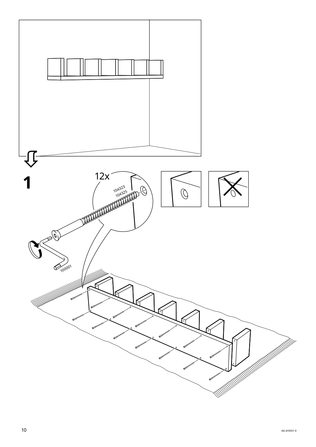 Assembly instructions for IKEA Lack wall shelf unit black brown | Page 10 - IKEA LACK wall shelf unit 804.305.91