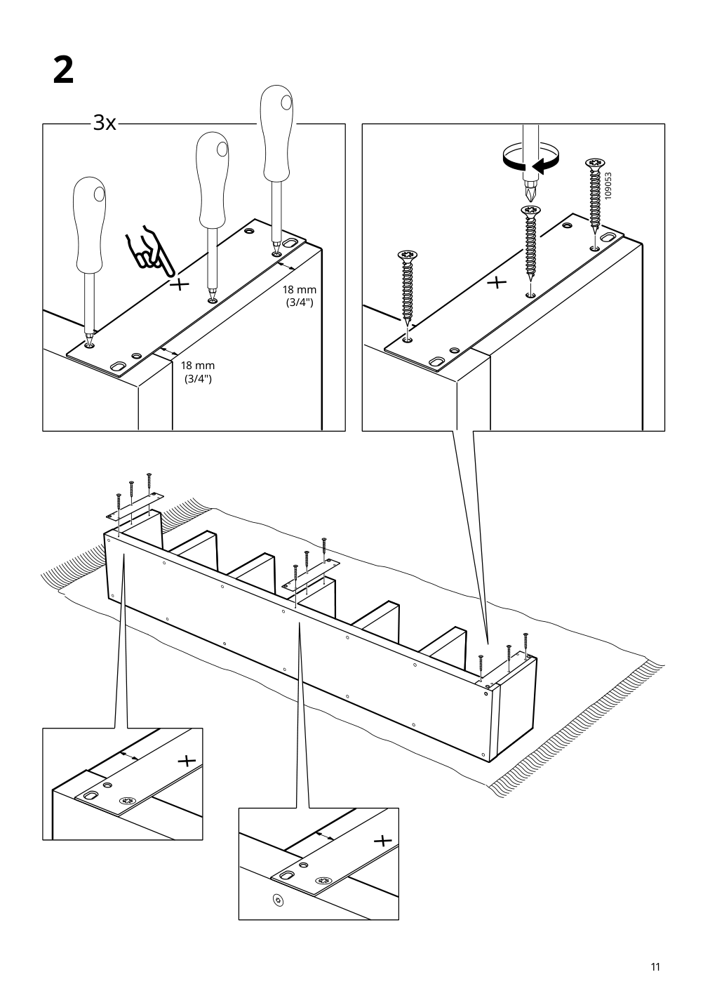 Assembly instructions for IKEA Lack wall shelf unit white stained oak effect | Page 11 - IKEA LACK wall shelf unit 604.305.92