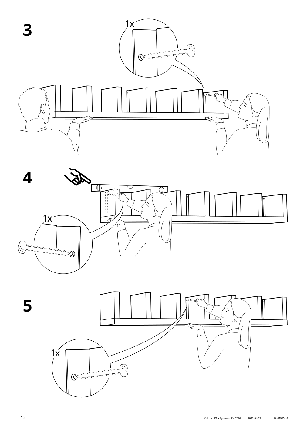 Assembly instructions for IKEA Lack wall shelf unit white stained oak effect | Page 12 - IKEA LACK wall shelf unit 604.305.92